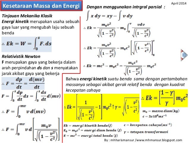 Relativitas Massa Dan Energi