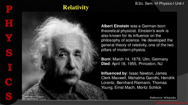 phy.kasarla@iscnagpur.ac.in
B.Sc. Sem.-VI Physics-I Unit-I
Relativity
P
H
Y
S
I
C
S
 