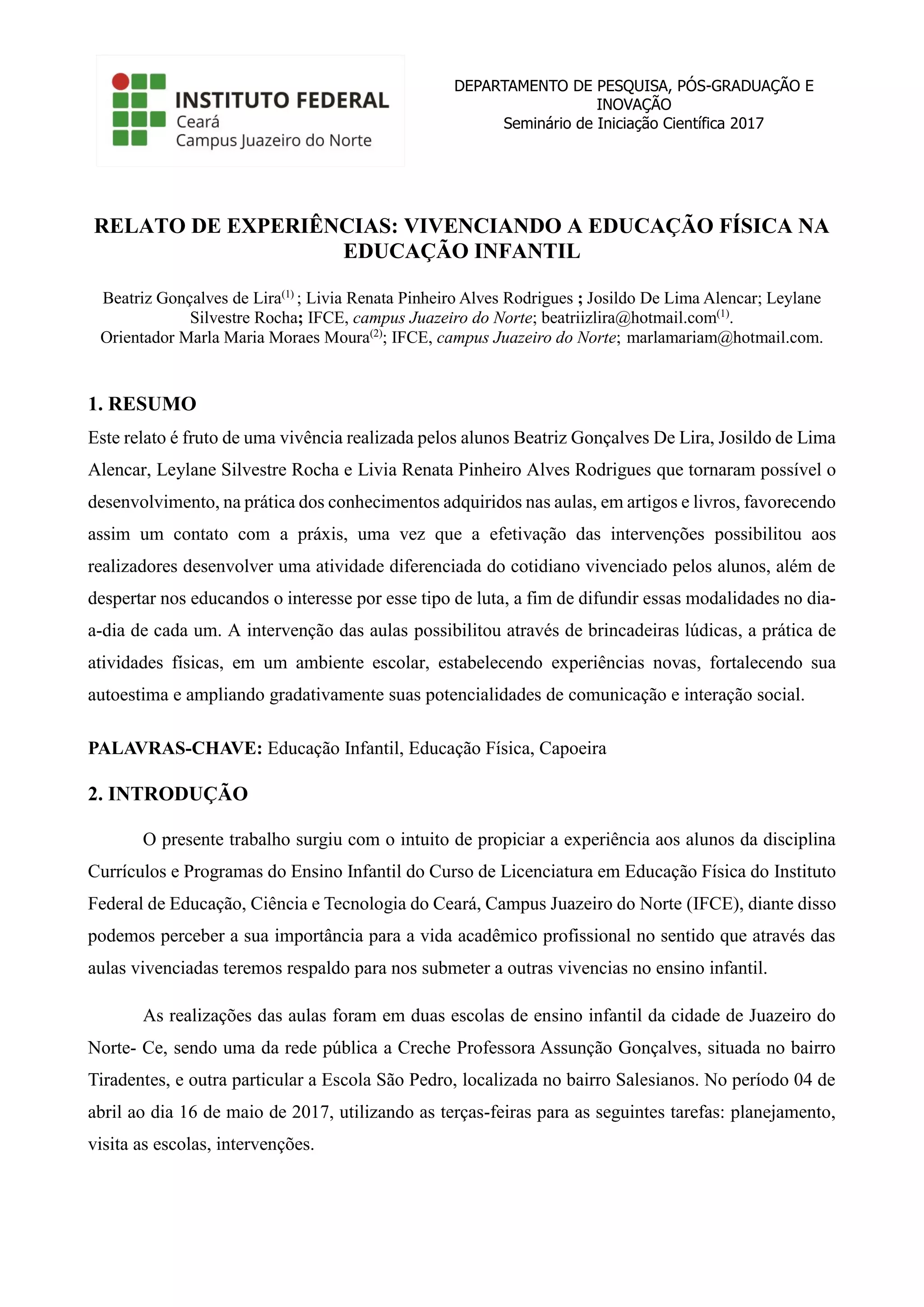 Relatos De Experiências Vividas Exemplos - FDPLEARN