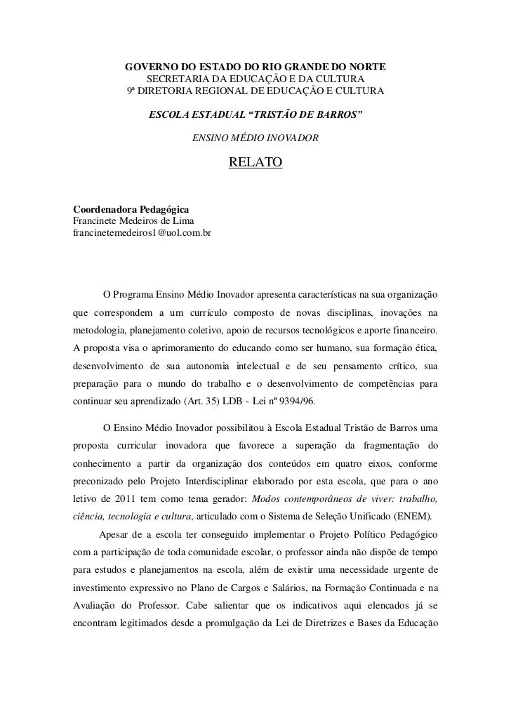 Exemplo de um relatorio pdf