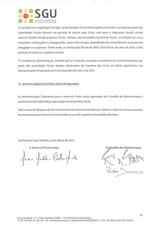 Relatoio contas sgu 2