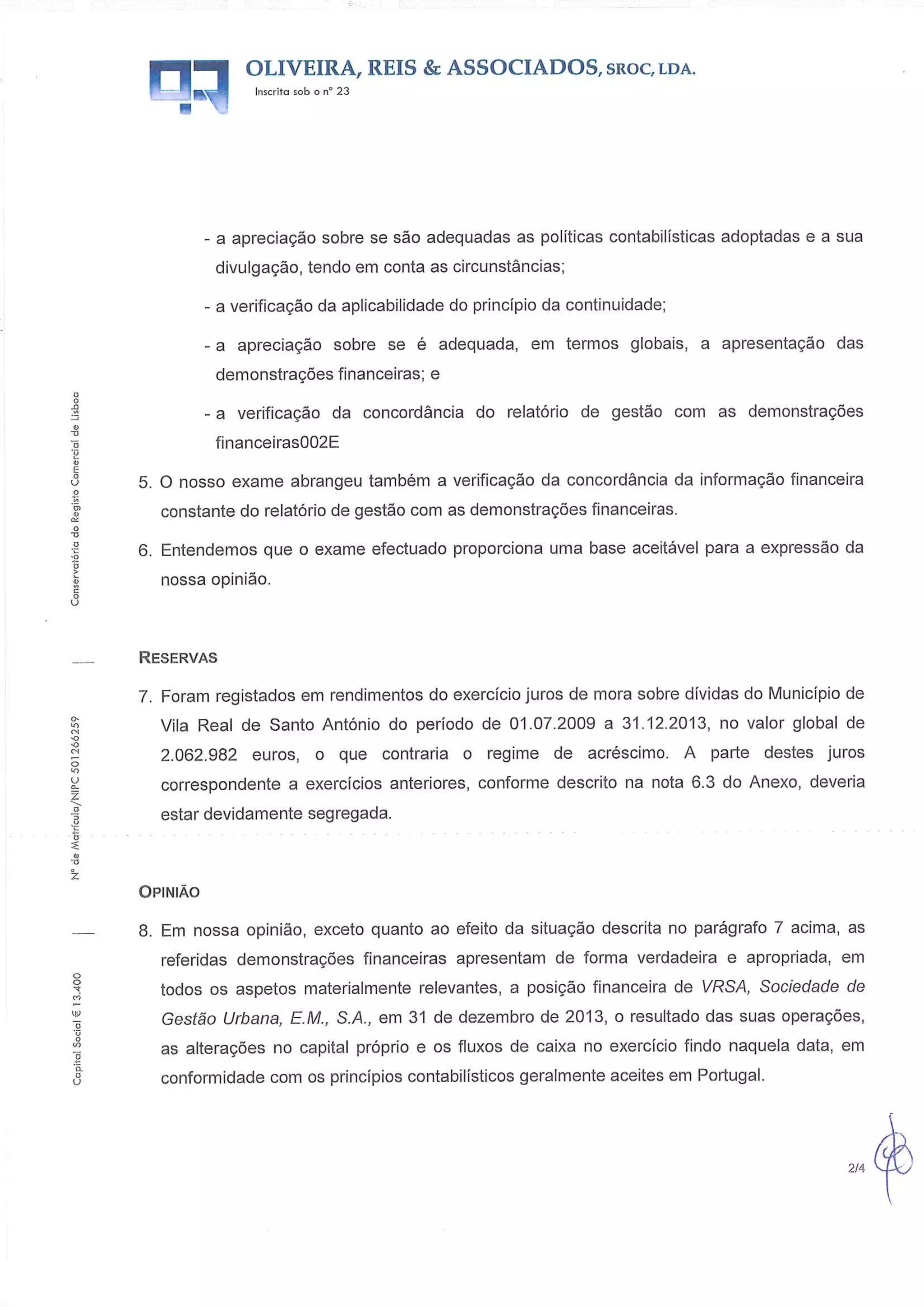 Relatoio contas sgu 2