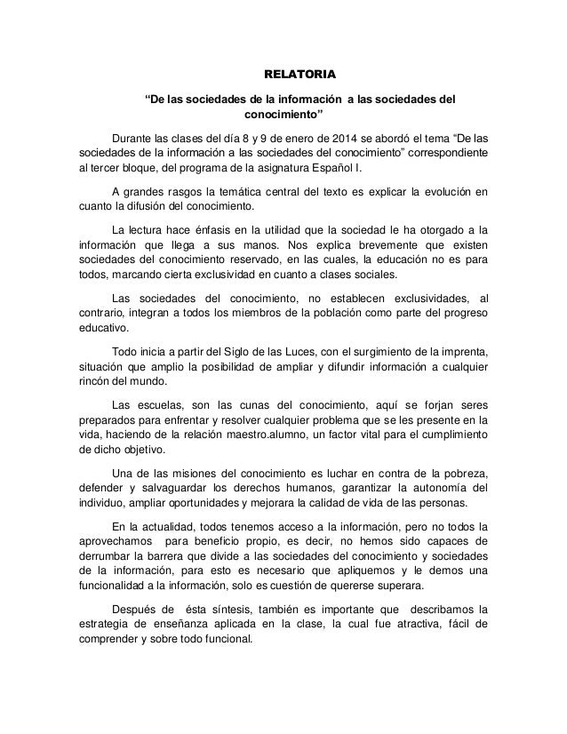 Relatoría de una clase