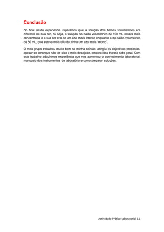 Preparação e Diluição de Soluções