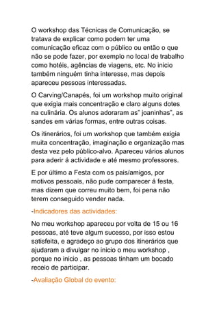 Relatório do Dia do Turismo