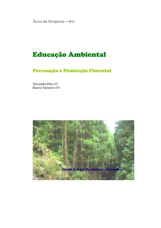 Área de Projecto – 8ºc




Educação Ambiental

Prevenção e Protecção Florestal

Alexandra Dias nº2
Beatriz Sismeiro nº4




                       Escola E.B 2,3 Dr. Correia Alexandre
 