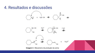 4. Resultados e discussões
Imagem 3 - Mecanismo de produção da oxima
 