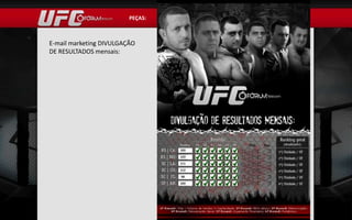 PEÇAS:



E-mail marketing DIVULGAÇÃO
DE RESULTADOS mensais:
 