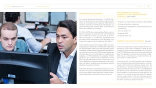 TECNISA Relatório Anual 2015 relacionamentos   25 
Performance  carreira
Por meio da ferramenta Nine Box, a TECNISA men-
sura o desempenho de seus profissionais conside-
rando as competências do negócio. A ferramenta
também permite a identificação de talentos e o
direcionamento de carreira, além de alimentar o
plano de sucessão da Empresa.
Em 2015, 100% dos colaboradores foram subme-
tidos à avaliação de desempenho, com feedbacks
estruturados e insumos que apoiaram as promo-
ções por mérito na Companhia. As ferramentas
possuem metas individuais e estão alinhadas à na-
tureza dos negócios da Companhia. [G4-LA11]
Outro método aplicado é a Avaliação 360º, com a au-
toavaliação do colaborador combinada à análise feita
por subordinados, pares e seu líder imediato. Grada-
tivamente, esse processo foi expandido para diferen-
tes níveis funcionais e, em 2014, passou a abranger
diretores, gerentes, coordenadores, engenheiros e
analistas, com 800 colaboradores avaliados. A inten-
ção é que cada profissional da Companhia tenha seu
plano de ação individual baseado no resultado, foca-
do em feedback constante e planejamento de suces-
são, com planos de ação para que possam assumir
desafios crescentes no futuro.
A Reunião de Gente, realizada pelo terceiro ano con-
secutivo, em 2015, por lideranças de diferentes áre-
as, é outra instância responsável por mapear colabo-
radores que podem ascender profissionalmente.
Programas de gestão e
competências e aprendizagem
contínua [G4-LA10]
Programa Conhecimento Corporativo (EducAção)
Programa Gestão e Liderança
Programa de Treinamento e Desenvolvimento de
Estagiários
Reunião de Gente
Avaliação 360º
Avaliação Nine Box
Ambiente seguro e saudável [G4-14]
A saúde e a segurança ocupacional são temas fun-
damentais para o setor imobiliário. Ciente de seus
impactos e de sua responsabilidade sobre o assun-
to, a TECNISA busca aprimorar seus indicadores e
desenvolve ações corretivas e preventivas, mape-
ando riscos e estimulando o comportamento se-
guro entre os colaboradores.
Historicamente, a taxa de frequência de acidentes,
que contempla os profissionais próprios e tercei-
rizados, tem registrado melhorias desde 2012. Ao
fim de 2015, a taxa de frequência alcançou 4,16,
ligeiramente acima da meta de 4,0 estipulada no
ano anterior, mas mantendo a tendência de que-
da em relação a anos anteriores (veja gráfico). No
mesmo rumo, o total de dias perdidos com afasta-
mentos superiores a 15 dias tem registrado queda,
demonstrando a menor gravidade das ocorrências.
Em 2015, não houve óbitos nas obras.
 