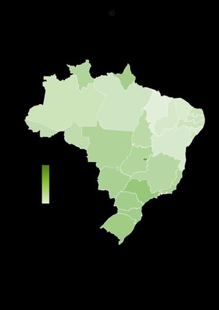 www.oxfam.org.brA distância que nos une
Página - 29
índice
# Mapa 1.
Brasil – Renda média mensal per capita, por Unidade Federativa – 2010
Fonte: IBGE/Censo 2010
O Gini de Produto Interno Bruto (PIB) per capita municipal
se manteve em declínio ao longo dos últimos 40 anos –
de 0,494 para 0,403 – o que mostra que houve relevante
distribuição de renda entre as regiões brasileiras75
. Como
veremos, este fato está diretamente conectado com ou-
tros tipos de desigualdades – como oferta de serviços
essenciais e de infraestrutura urbana.
 