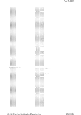 MSR 000001A0 0000-0000-0085-0089
MSR 000001A2 0000-0000-0069-1400
MSR 000001A4 0000-0000-0000-0000
MSR 000001AA 0000-0000-0040-0000
MSR 000001AC < FAILED >
MSR 000001AD 0000-0000-2526-2727
MSR 000001B0 0000-0000-0000-0006
MSR 000001B1 0000-0000-8835-0000
MSR 000001B2 0000-0000-0000-0000
MSR 000001FC 0000-0000-0014-005F
MSR 00000300 < FAILED >
MSR 0000030A 0000-0000-0000-0000
MSR 0000030B 0000-0000-0000-0000
MSR 00000480 00DA-0400-0000-0010
MSR 00000481 0000-007F-0000-0016
MSR 00000482 FFF9-FFFE-0401-E172
MSR 00000483 007F-FFFF-0003-6DFF
MSR 00000484 0000-FFFF-0000-11FF
MSR 00000485 0000-0000-1004-01E5
MSR 00000486 0000-0000-8000-0021
MSR 00000487 0000-0000-FFFF-FFFF
MSR 00000488 0000-0000-0000-2000
MSR 00000489 0000-0000-0017-67FF
MSR 0000048A 0000-0000-0000-002A
MSR 0000048B 0000-08FF-0000-0000
MSR 0000048C 0000-0F01-0611-4141
MSR 0000048D 0000-007F-0000-0016
MSR 0000048E FFF9-FFFE-0400-6172
MSR 0000048F 007F-FFFF-0003-6DFB
MSR 00000490 0000-FFFF-0000-11FB
MSR 00000601 1814-1494-0000-0960
MSR 00000602 1814-1494-0000-0960
MSR 00000603 0000-0000-802C-2C2C
MSR 00000604 0000-0000-8068-6868
MSR 00000606 0000-0000-000A-1003
MSR 0000060A 0000-0000-0000-883B
MSR 0000060B 0000-0000-0000-8850
MSR 0000060C 0000-0000-0000-8857
MSR 0000060D 0000-01E2-9AB8-34FA
MSR 00000610 001A-A580-001A-9F40
MSR 00000611 0000-0000-64DF-7BA8
MSR 00000613 < FAILED >
MSR 00000614 000D-0000-01E0-0268
MSR 00000618 < FAILED >
MSR 00000619 < FAILED >
MSR 0000061B < FAILED >
MSR 0000061C < FAILED >
MSR 00000638 0000-0000-001A-A580
MSR 00000639 0000-0000-3252-8B76
MSR 0000063A 0000-0000-0000-0000
MSR 0000063B < FAILED >
MSR 00000640 0000-0000-001A-A580
MSR 00000641 0000-0000-00CC-DDD1
MSR 00000642 0000-0000-0000-0008
MSR 00000648 0000-0000-0000-0022
MSR 00000649 01E0-0000-0000-0000
MSR 0000064A 01E0-0000-0000-0000
MSR 0000064B 0000-0000-8000-0000
MSR 0000064C 0000-0000-0000-0000
MSR 00000832 0000-0000-0003-00D1
MSR 00000838 0000-0000-0000-0000
MSR 00000839 0000-0000-0000-0000
MSR 0000083E 0000-0000-0000-000A
MSR Registers (CPU #3):
MSR 00000017 0004-0000-0000-0000 [PlatID = 1]
MSR 0000001B 0000-0000-FEE0-0C00
MSR 00000035 0000-0000-0004-0008
MSR 00000048 0000-0000-0000-0000
MSR 00000049 < FAILED >
MSR 0000008B 0000-0021-0000-0000
MSR 000000CE 0008-1010-E001-2200 [eD = 0]
MSR 000000E7 0000-003D-4AEB-9A9E
MSR 000000E8 0000-002F-B344-8186
MSR 0000010B < FAILED >
MSR 00000194 0000-0000-0009-0000
MSR 00000198 0000-23DE-0000-2700
MSR 00000199 0000-0000-0000-FF00
MSR 0000019A 0000-0000-0000-0000
MSR 0000019B 0000-0000-0000-0010
MSR 0000019C 0000-0000-8835-0000
MSR 0000019D 0000-0000-0000-0000
MSR 000001A0 0000-0000-0085-0089
MSR 000001A2 0000-0000-0069-1400
MSR 000001A4 0000-0000-0000-0000
MSR 000001AA 0000-0000-0040-0000
MSR 000001AC < FAILED >
MSR 000001AD 0000-0000-2526-2727
MSR 000001B0 0000-0000-0000-0006
MSR 000001B1 0000-0000-8835-0000
MSR 000001B2 0000-0000-0000-0000
MSR 000001FC 0000-0000-0014-005F
MSR 00000300 < FAILED >
MSR 0000030A 0000-0000-0000-0000
MSR 0000030B 0000-0000-0000-0000
MSR 00000480 00DA-0400-0000-0010
MSR 00000481 0000-007F-0000-0016
MSR 00000482 FFF9-FFFE-0401-E172
MSR 00000483 007F-FFFF-0003-6DFF
MSR 00000484 0000-FFFF-0000-11FF
MSR 00000485 0000-0000-1004-01E5
MSR 00000486 0000-0000-8000-0021
MSR 00000487 0000-0000-FFFF-FFFF
MSR 00000488 0000-0000-0000-2000
MSR 00000489 0000-0000-0017-67FF
MSR 0000048A 0000-0000-0000-002A
MSR 0000048B 0000-08FF-0000-0000
Page 15 of 210
23/06/2020file:///C:/Users/user/AppData/Local/Temp/rpt-1.txt
 