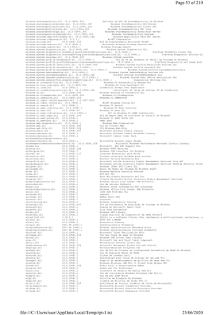windows.staterepository.dll 10.0.19041.329 Servidor da API de StateRepository do Windows
windows.staterepositorybroker.dll 10.0.19041.329 Windows StateRepository API Broker
windows.staterepositoryclient.dll 10.0.19041.329 Windows StateRepository Client API
windows.staterepositorycore.dll 10.0.19041.329 Windows StateRepository API Core
windows.staterepositoryps.dll 10.0.19041.329 Windows StateRepository Proxy/Stub Server
windows.staterepositoryupgrade.dll 10.0.19041.329 Windows StateRepository Upgrade
windows.storage.applicationdata.dll 10.0.19041.264 Windows Application Data API Server
windows.storage.compression.dll 5.0.1.1 WinRT Compression
windows.storage.dll 10.0.19041.329 API de Armazenamento Microsoft WinRT
windows.storage.onecore.dll 10.0.19041.1 Microsoft Windows.Storage OneCore API
windows.storage.search.dll 10.0.19041.1 Windows.Storage.Search
windows.system.diagnostics.dll 10.0.19041.264 Windows System Diagnostics DLL
windows.system.diagnostics.telemetry.platformtelemetryclient.dll 10.0.19041.1 Platform Telemetry Client DLL
windows.system.diagnostics.tracereporting.platformdiagnosticactions.dll 10.0.19041.1 Platform Diagnostic Actions DLL
windows.system.launcher.dll 10.0.19041.329 Windows.System.Launcher
windows.system.profile.hardwareid.dll 10.0.19041.1 DLL de Id de Hardware do Perfil de Sistema do Windows
windows.system.profile.platformdiagnosticsandusagedatasettings.dll 10.0.19041.1 Platform Diagnostics and Usage Settings DLL
windows.system.profile.retailinfo.dll 10.0.19041.264 Windows.System.Profile.RetailInfo Runtime DLL
windows.system.profile.systemid.dll 10.0.19041.1 Windows System Profile SystemId DLL
windows.system.profile.systemmanufacturers.dll 10.0.19041.1 Windows.System.Profile.SystemManufacturers
windows.system.remotedesktop.dll 10.0.19041.1 Windows System RemoteDesktop Runtime DLL
windows.system.systemmanagement.dll 10.0.19041.264 Windows Runtime SystemManagement DLL
windows.system.userdeviceassociation.dll 10.0.19041.1 Windows System User Device Association API
windows.system.userprofile.diagnosticssettings.dll 10.0.19041.1 Diagnostics Settings DLL
windows.ui.accessibility.dll 10.0.19041.1 Windows.UI.Accessibility System DLL
windows.ui.core.textinput.dll 10.0.19041.264 Windows.UI.Core.TextInput dll
windows.ui.cred.dll 10.0.19041.1 Credential Prompt User Experience
windows.ui.creddialogcontroller.dll 10.0.19041.264 Controlador de Caixa de diálogo UX de Credencial
windows.ui.dll 10.0.19041.264 Windows Runtime UI Foundation DLL
windows.ui.fileexplorer.dll 10.0.19041.329 Windows.UI.FileExplorer
windows.ui.immersive.dll 10.0.19041.329 WINDOWS.UI.IMMERSIVE
windows.ui.input.inking.analysis.dll 1.0.1907.3002
windows.ui.input.inking.dll 10.0.19041.1 WinRT Windows Inking DLL
windows.ui.search.dll 10.0.19041.1 Windows.UI.Search
windows.ui.xaml.controls.dll 10.0.19041.1 Windows.UI.Xaml.Controls
windows.ui.xaml.dll 10.0.19041.84 Windows.UI.Xaml dll
windows.ui.xaml.inkcontrols.dll 10.0.19041.1 API do Windows UI XAML InkControls
windows.ui.xaml.maps.dll 10.0.19041.264 API de Mapas XAML da Interface do Usuário do Windows
windows.ui.xaml.phone.dll 10.0.19041.1 Windows UI XAML Phone API
windows.ui.xamlhost.dll 10.0.19041.1 XAML Host
windows.web.diagnostics.dll 10.0.19041.1 Windows.Web.Diagnostics
windows.web.dll 10.0.19041.264 DLL do Cliente Web
windows.web.http.dll 10.0.19041.264 DLL Windows.Web.Http
windowscodecs.dll 10.0.19041.207 Microsoft Windows Codecs Library
windowscodecsext.dll 10.0.19041.1 Microsoft Windows Codecs Extended Library
windowscodecsraw.dll 10.0.19041.1 Microsoft Camera Codec Pack
windowsdefaultheatprocessor.dll
windowslivelogin.dll 10.0.19041.1 Microsoft® Account Login Helper
windowsperformancerecordercontrol.dll 10.0.19041.329 Microsoft Windows Performance Recorder Control Library
winfax.dll 10.0.19041.1 Microsoft Fax API Support DLL
winhttp.dll 10.0.19041.264 Windows HTTP Services
winhttpcom.dll 10.0.19041.1 Windows COM interface for WinHttp
wininet.dll 11.0.19041.117 Internet Extensions para Win32
wininetlui.dll 10.0.19041.1 Fornece interface herdada para wininet
wininitext.dll 10.0.19041.1 WinInit Utility Extension DLL
winipcfile.dll 10.0.19041.1 Microsoft Active Directory Rights Management Services File API
winipcsecproc.dll 10.0.19041.1 Microsoft Active Directory Rights Management Services Desktop Security Processor
winipsec.dll 10.0.19041.1 Windows IPsec SPD Client DLL
winlangdb.dll 10.0.19041.1 Banco de Dados de Idiomas do Windows Bcp47
winml.dll 10.0.19041.1 Windows Machine Learning Runtime
winmm.dll 10.0.19041.1 MCI API DLL
winmmbase.dll 10.0.19041.1 Base Multimedia Extension API DLL
winmsipc.dll 10.0.19041.1 Cliente Microsoft Active Directory Rights Management Services
winmsoirmprotector.dll 10.0.19041.1 Windows Office file format IRM Protector
winnlsres.dll 10.0.19041.1 DLL de recurso NLSBuild
winnsi.dll 10.0.19041.1 Network Store Information RPC interface
winopcirmprotector.dll 10.0.19041.1 Windows Office file format IRM Protector
winrnr.dll 10.0.19041.1 LDAP RnR Provider DLL
winrscmd.dll 10.0.19041.1 remtsvc
winrsmgr.dll 10.0.19041.1 WSMan Shell API
winrssrv.dll 10.0.19041.1 winrssrv
winrttracing.dll 10.0.19041.1 Windows Diagnostics Tracing
winsatapi.dll 10.0.19041.207 API da Ferramenta de Avaliação de Sistema do Windows
winscard.dll 10.0.19041.1 Status do Microsoft Smart Card
winshfhc.dll 10.0.19041.1 File Risk Estimation
winsku.dll 10.0.19041.1 Windows SKU Library
winsockhc.dll 10.0.19041.1 Classe Auxiliar de Diagnóstico de Rede Winsock
winsqlite3.dll 3.29.0.0 SQLite is a software library that implements a self-contained, serverless, zero
winsrpc.dll 10.0.19041.1 WINS RPC LIBRARY
winsta.dll 10.0.19041.1 Winstation Library
winsync.dll 2007.94.19041.1 Synchronization Framework
winsyncmetastore.dll 2007.94.19041.1 Windows Synchronization Metadata Store
winsyncproviders.dll 2007.94.19041.1 Windows Synchronization Provider Framework
wintrust.dll 10.0.19041.1 Microsoft Trust Verification APIs
wintypes.dll 10.0.19041.329 DLL dos Tipos de Base do Windows
winusb.dll 10.0.19041.1 Windows USB Driver User Library
wisp.dll 10.0.19041.1 Microsoft Pen and Touch Input Component
wkscli.dll 10.0.19041.1 Workstation Service Client DLL
wkspbrokerax.dll 10.0.19041.329 Microsoft Workspace Broker ActiveX Control
wksprtps.dll 10.0.19041.1 WorkspaceRuntime ProxyStub DLL
wlanapi.dll 10.0.19041.1 DLL de API do Cliente de Configuração Automática de WLAN do Windows
wlancfg.dll 10.0.19041.1 DLL do Auxiliar Netsh da WLAN
wlanconn.dll 10.0.19041.1 Fluxos de Conexão Dot11
wlandlg.dll 10.0.19041.1 Assistentes para Caixa de Diálogo de Lan sem Fio
wlangpui.dll 10.0.19041.1 Snap-in de gerenciamento de política de rede sem fio
wlanhlp.dll 10.0.19041.1 Windows Wireless LAN 802.11 Client Side Helper API
wlanmm.dll 10.0.19041.329 Mídia Dot11 e Gerenciadores AdHoc
wlanpref.dll 10.0.19041.1 Redes sem Fio Preferidas
wlanui.dll 10.0.19041.1 Interface de Usuário de Perfil Sem Fio
wlanutil.dll 10.0.19041.1 DLL de utilitários Windows Wireless LAN 802.11
wldap32.dll 10.0.19041.1 DLL da API LDAP Win32
wldp.dll 10.0.19041.1 Política de Bloqueio do Windows
wlgpclnt.dll 10.0.19041.1 Cliente da Política de Grupo 802.11
wlidcli.dll 10.0.19041.329 Biblioteca de Vínculo Dinâmico da Conta da Microsoft®
wlidcredprov.dll 10.0.19041.1 Microsoft® Account Credential Provider
wlidfdp.dll 10.0.19041.1 Microsoft® Account Function Discovery Provider
wlidnsp.dll 10.0.19041.1 Microsoft® Account Namespace Provider
Page 53 of 210
23/06/2020file:///C:/Users/user/AppData/Local/Temp/rpt-1.txt
 