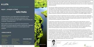 CONSELHO DIRETOR
José Rubens de Carvalho
Marcos Carvalho dos Reis
Michael Jenkins
Robert Carlos Berger
Wilson Mancebo Gonçalves
CONSULTORES SÊNIOR
Dr. Britaldo Soares
Dr. José Manuel V. Fragoso
Vasco M. van Roosmalen
Parque Indígena do Xingu
Na busca da Aliança da Terra por melhoria contínua, sejam muito bem-vindos ao nosso primeiro Relatório Anual!
Nestes nove anos de vida, a AT evoluiu a partir de uma incipiente operação de um homem só em Mato Grosso para um
grupo de conservação liderado pelos próprios produtores, identificado pelo mercado como um modelo e elogiado pela
mídia internacional.
Com cerca de 3 milhões de hectares de terras bem gerenciadas que fazem parte do Cadastro de Compromisso
Socioambiental, nossas 500 propriedades representam a ponta da lança na produção de commodities do Século XXI.
Com 50% da nossa área cadastrada em vegetação nativa, a AT abrange mais terras preservadas do que o maior parque
nacional dos Estados Unidos. Combatemos mais de 130 incêndios, protegendo milhares de hectares de florestas do
fogo. E nosso maior orgulho é trabalhar lado a lado a todos os povos espalhados pela paisagem agrícola brasileira, de
famílias de pequenos produtores de Assentamentos aos grandes proprietários e comunidades indígenas carentes.
O sucesso da Aliança se deve aos compromissos dos nossos produtores e ao apoio financeiro de várias organizações
que acreditam em nossa missão. Todos os dias eu penso como tenho sorte de fazer parte de algo que está gerando um
impacto tão grande. É uma reflexão sobre o sentimento de orgulho destes produtores em cuidar da terra. E este
sentimento positivo tem gerado a sua própria energia.
Os agricultores e pecuaristas que se juntaram de forma proativa à Aliança da Terra estão liderando o mundo na
produção responsável. Eles tomaram para si riscos financeiros que os cidadãos das cidades não reconhecem, e têm
feito mais para o meio ambiente do que quase qualquer outro setor da sociedade. Os produtores do nosso sistema
gastaram milhões de dólares em melhoria ambiental e social, restaurando milhares de hectares de mata ciliar e
melhorando as condições de vida de inúmeras pessoas. Mas o mais importante, eles são a vanguarda de um novo
homem da fronteira agrícola no Brasil; aquele que se vê como parte da solução, e não do problema.
Quando olhamos à frente, para 2013 - com recursos financeiros garantidos pelos governos da Noruega e Holanda -
percebemos que temos de continuar a inovar e avançar. Nós sempre dissemos que os proprietários devem assumir sua
responsabilidade na melhor gestão das terras, mas devemos criar incentivos financeiros para complementar tais atos.
Para este efeito, em 2013, estamos incorporando o Cadastro em um sistema de ferramentas técnicas e mercadológicas
integradas, no qual denominamos “Produzindo Certo”, que vai ajudar agricultores e pecuaristas a captar os benefícios
de seus investimentos em meio ambiente e nas pessoas. Também vamos expandir nossa Brigada de Incêndio,
aprofundar o apoio à pesquisa científica independente, e dar continuidade aos projetos especiais. Há muito trabalho
pela frente, mas nossa dedicada equipe esta à altura desta missão!
John Cain Carter
Diretor Geral
Manoel Campinha Garcia Cid
Presidente do Conselho
Alexander Davis
Dr. Daniel Nepstad
Frank Merry
João Gilberto Bento
John Cain Carter
Foto da Capa: Araceae spp.
A LUTA
segura protegida no Brasil
NÃO PARA
por uma paisagem rural produtiva,
e
A Aliança da Terra é uma Organização de Sociedade Civil de
Interesse Público (OSCIP), formada por produtores rurais,
pesquisadores e empresários do agronegócio comprometidos com
o conceito “Produzindo Certo”.
Nossa missão é fornecer um caminho de desenvolvimento
alternativo na fronteira agrícola brasileira, equilibrando a dignidade
humana, a produção de alimentos e a conservação do meio
ambiente.
 