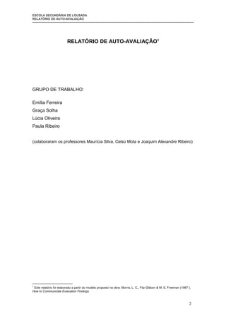 Relatorio  AutoavaliaçAo 2007| 08