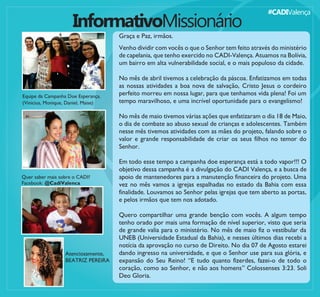 #CADIValença
InformativoMissionário
 