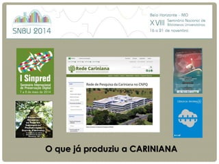O que já produziu a CARINIANA  