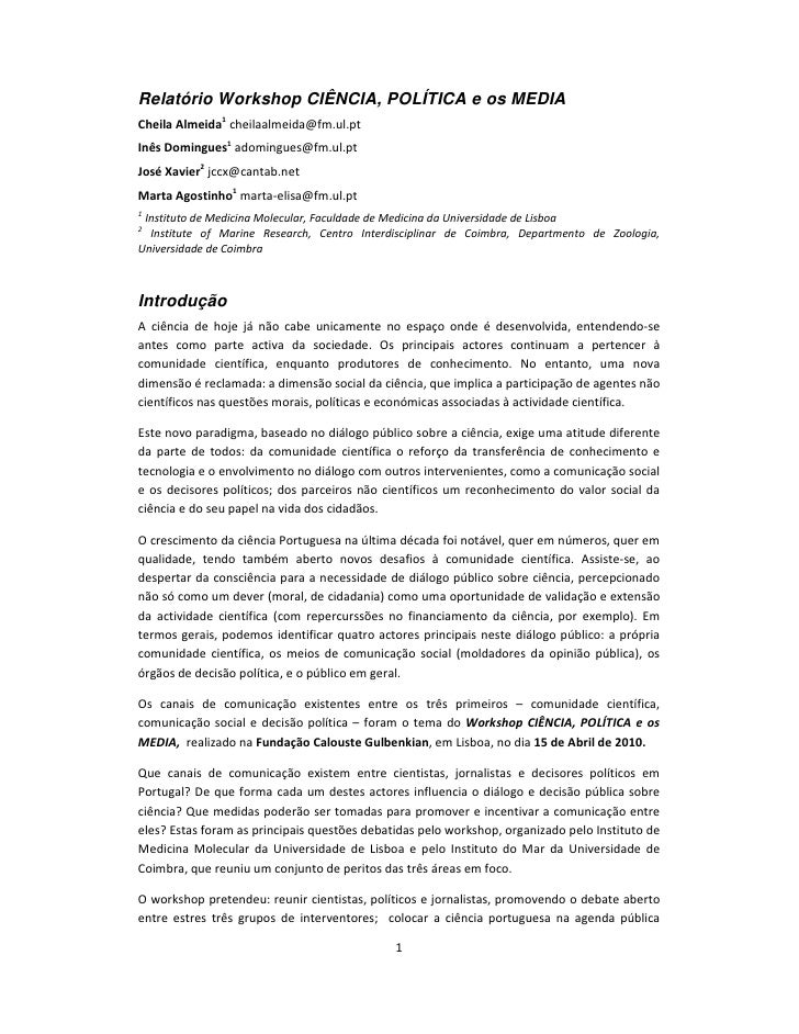 Relatorio ciencia politica
