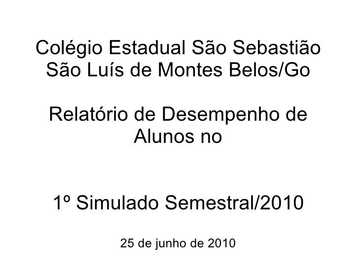 Relatorio de desempenho