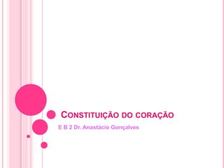 CONSTITUIÇÃO DO CORAÇÃO
E B 2 Dr. Anastácio Gonçalves
 