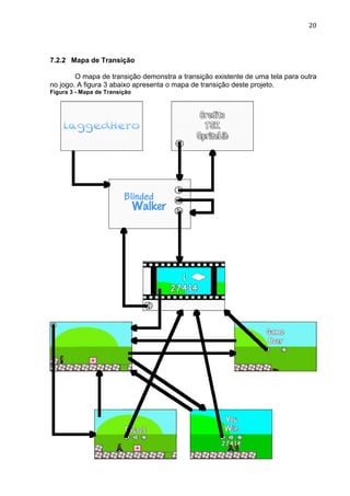                                                                             20	
  



7.2.2 Mapa de Transição

        O mapa de transição demonstra a transição existente de uma tela para outra
no jogo. A figura 3 abaixo apresenta o mapa de transição deste projeto.
Figura 3 - Mapa de Transição
 