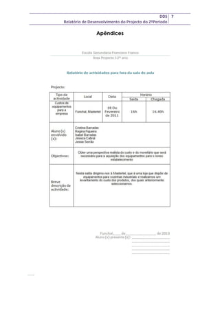 Relatório de desenvolvimento do projecto 2ºPeríodo