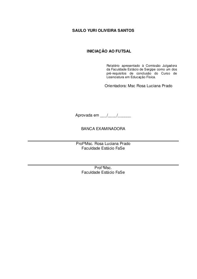 Relatorio de conclusao de estagio supervisionado