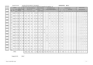 QUANTITATIVOS: SISTEMA DE AFASTAMENTO, TRATAMENTO INTERCEPTOR: IME-1A
Prof. E DISPOSIÇAO FINAL DOS ESGOTOS URBANOS DO MUNICÍPIO DE AMPARO - SP
Coletor
(m)
Montante L MET. DN PROF. LARG. TOT. VOL.
- TR. (m) (mm) MED. TUBO REAT. L
Jusante CONS. (m) (m) 2 2-4 4-6 6-8 (m3) (m3) 3 4 5 6 7 8 (m) ASF. BLOC. PARAL. CIM CON. 2,00 3,00 4,00 5,00 6,00 7,00
4,40 14 - - - 1 0 0
105,69 VCA 700 4,400 1,85 391,1 391,1 78,2 0,0 860,3 57,5 802,9 - - 930 0 0 0 T 105,7 - - - - -
4,10 13 - - - 1 0 0
4,10 13
25,63 VCA 700 4,275 1,85 94,8 94,8 13,0 0,0 202,7 13,9 188,8 - - 219 0 0 0 T 25,6 - - - - -
4,15 12 - - - 1 0 0
4,15 12
43,00 VCA 700 4,50 1,85 159,1 159,1 39,8 0,0 358,0 23,4 334,6 - - 387 0 0 0 T 43,0 - - - - -
4,55 11 - - - 1 0 0
4,55 11
77,61 VCA 700 5,50 1,85 287,2 287,2 215,4 0,0 789,7 42,2 747,5 - - - 854 0 0 T 77,6 - - - - -
6,15 10 - - - - - 1
6,15 10
76,44 VCA 700 5,05 1,85 282,8 282,8 148,5 0,0 714,1 41,6 672,6 - - - 772 0 0 T 76,4 - - - - -
3,65 9 - - 1 0 0 0
3,65 9
84,22 VCA 700 3,03 1,85 311,6 159,7 0,0 0,0 471,3 45,8 425,5 - 510 0 0 0 0 T 84,2 - - - - -
2,10 8 - 1 0 0 0 0
2,10 8
49,59 VCA 700 2,70 1,75 173,6 60,7 0,0 0,0 234,3 27,0 207,4 268 0 0 0 0 0 T 49,6 - - - - -
3,00 7 - 1 0 0 0 0
3,00 7
87,89 VCA 700 2,93 1,85 325,2 150,4 0,0 0,0 475,6 47,8 427,8 514 0 0 0 0 0 T 87,9 - - - - -
2,55 6 - 1 0 0 0 0
2,55 6
68,40 VCA 700 3,63 1,85 253,1 205,6 0,0 0,0 458,7 37,2 421,5 - 496 0 0 0 0 T 68,4 - - - - -
4,40 5 - - - 1 0 0
4,40 5
99,10 VCA 700 3,85 1,85 366,7 339,2 0,0 0,0 705,8 53,9 652,0 - 763 0 0 0 0 T 99,1 - - - - -
3,00 4 - 1 0 0 0 0
3,00 4
73,70 VCA 700 3,88 1,85 272,7 255,6 0,0 0,0 528,3 40,1 488,3 - 571 0 0 0 0 T 73,7 - - - - -
4,45 3 - - - 1 0 0
4,45 3
69,01 VCA 700 4,38 1,85 255,3 255,3 47,9 0,0 558,5 37,5 521,0 - - 604 0 0 0 T 69,0 - - - - -
4,00 2 - - 1 0 0 0
4,00 2
78,53 VCA 700 4,93 1,85 290,6 290,6 134,4 0,0 715,5 42,7 672,8 - - 774 0 0 0 T 78,5 - - - - -
5,55 1 - - - - 1 0
5,55 1
47,11 VCA 700 5,48 1,85 174,3 174,3 128,6 0,0 477,2 25,6 451,6 - - - 516 0 0 T 47,1 - - - - -
5,10 28B
3 638 3 106 806 0 7 550 536 7 014 782 2 340 2 914 2 142 0 0 0 986 0 0 0 0 0 0 4 2 6 1 1
Tubagem DN 700 985,92
POÇOS VISITA
PROFUNDIDADE
PAVIMENTAÇÃO
TIPO
FAIXA DE PROFUNDIDADE ÁREAS (m2)
ESCORAMENTO (m2)VALA VOL. ESCAVAÇÃO (m3)
PROFUND. ATÉ
REATERRO
985,92
TRECHO
Anexo IV / QUANT-IME-1A (real) 1 / 1
 