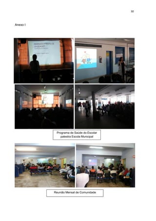 30
Anexo I
Programa de Saúde do Escolar
palestra Escola Municipal
Gianfrancesco Guarnieri
Reunião Mensal de Comunidade
 