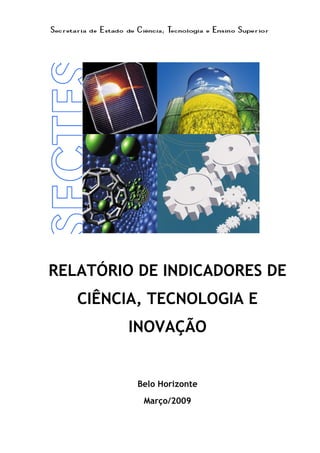1




RELATÓRIO DE INDICADORES DE
   CIÊNCIA, TECNOLOGIA E
         INOVAÇÃO


          Belo Horizonte
           Março/2009
 