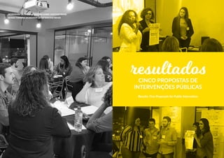 METODOLOGIA METHODOLOGY 54
resultadosCINCO PROPOSTAS DE
INTERVENÇÕES PÚBLICAS
Results: Five Proposals for Public Intervation
WORKSHOP DE DESIGN THINKING SOBRE ENDOMETRIOSE
DESIGN THINKING WORKSHOP ABOUT ENDOMETRIOSIS
 