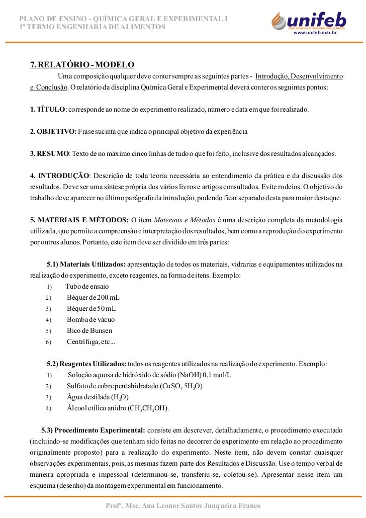 Relatorio exemplo Relatorio exemplo
