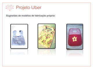 Projeto Uber
Sugestões de modelos de fabricação própria:
 