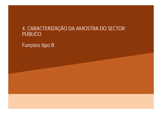 4. CARACTERIZAÇÃO DA AMOSTRA DO SECTOR
PÚBLICO

Funções tipo B
 