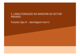 5. CARACTERIZAÇÃO DA AMOSTRA DO SECTOR
PRIVADO

Funções tipo A – abordagem nível 2
 