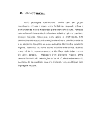 Relatorios individuais do desempenho ed infantil 2ºsemestre_mundinhodacrianca.blogspot.com.br