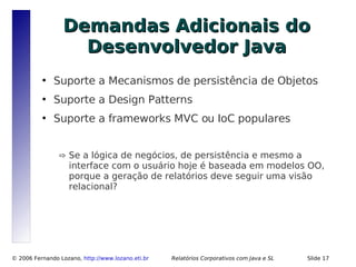Relatórios Corporativos com Java e Software Livre