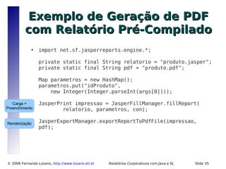 Relatórios Corporativos com Java e Software Livre