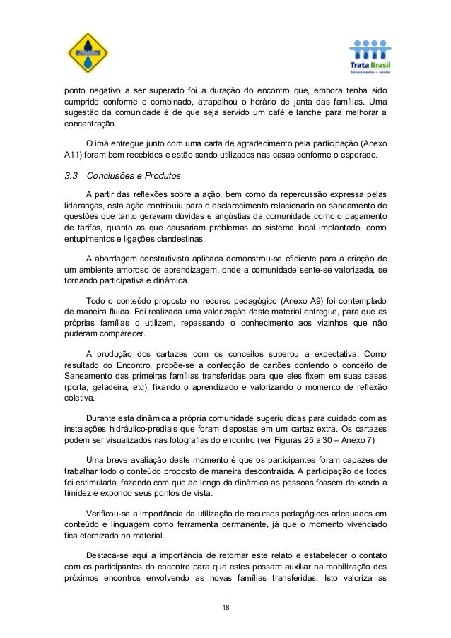 Estudo Trata Brasil: Relatório de Acompanhamento do 