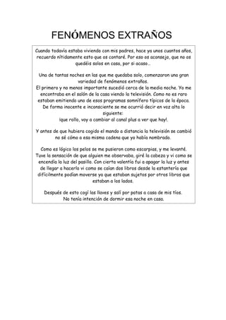 Relatos Cortos De Miedo