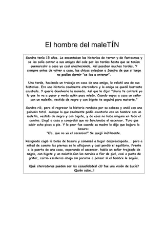 Relatos Cortos De Miedo