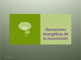 Narraciones
evangélicas de
la resurrección

Pilar Sánchez

 