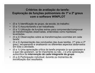 Relato Winplot Eliane M Cristovão 2008