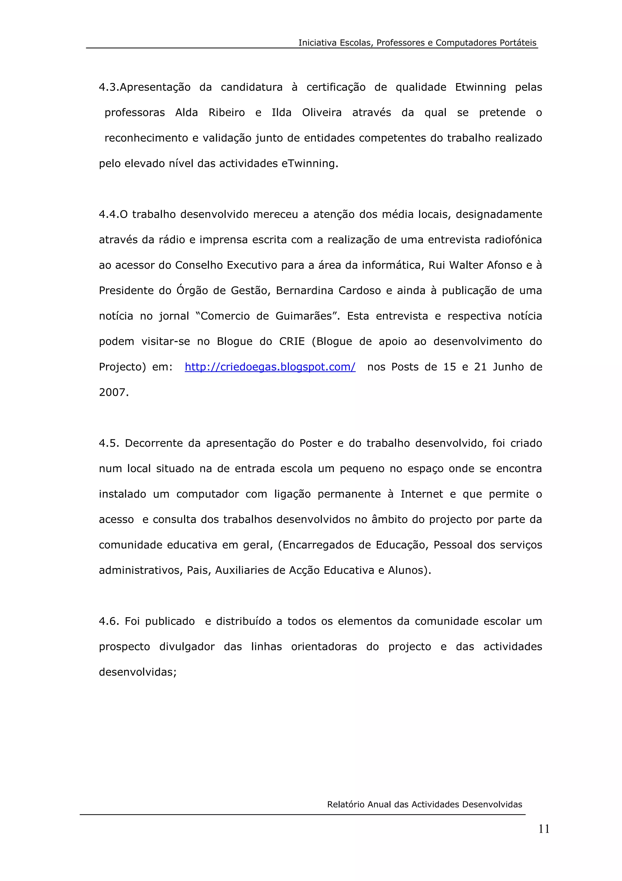 RelatóRio Crie Para Post