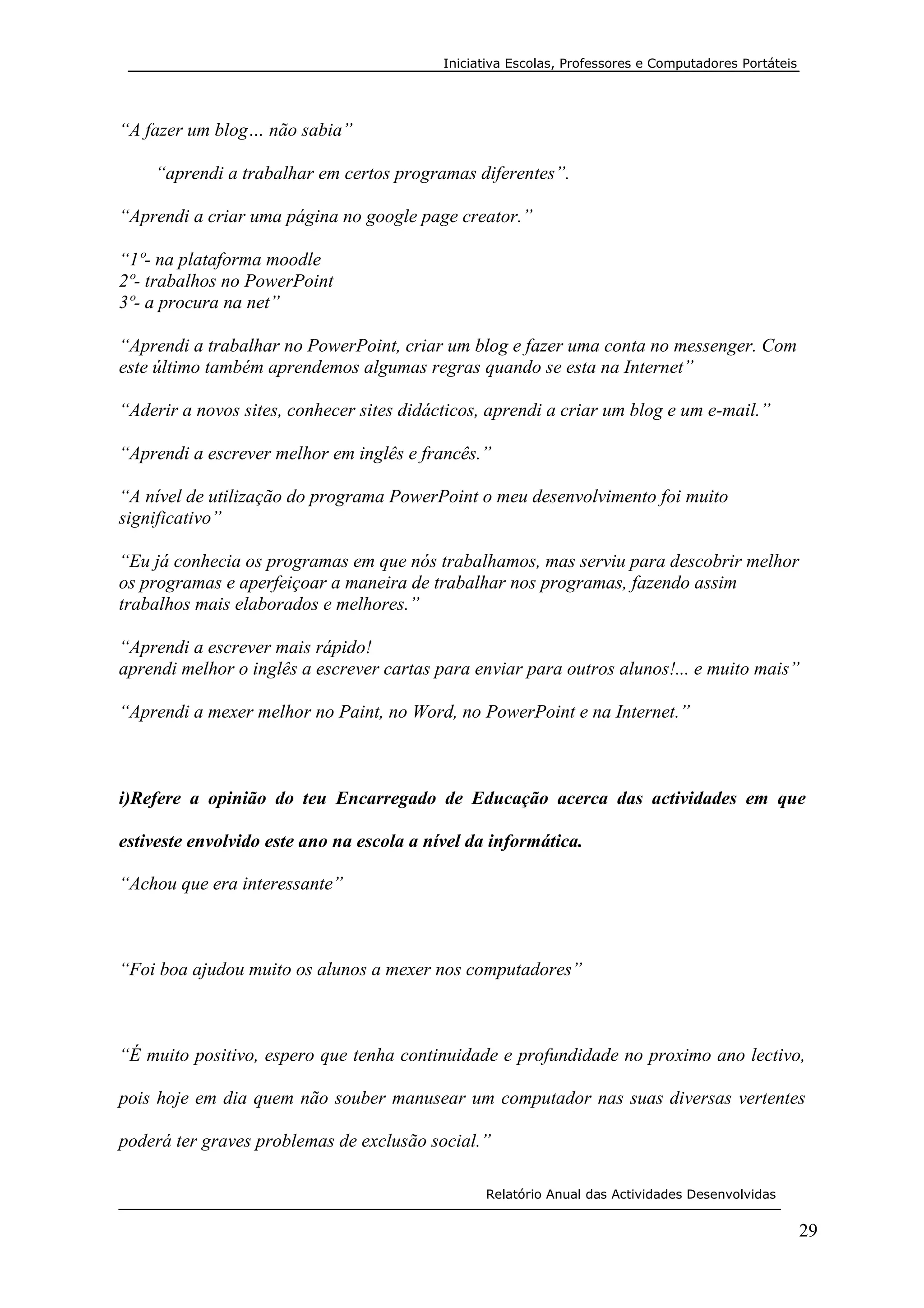 RelatóRio Crie Para Post