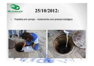 25/10/2012:
•

Trabalho em campo – tratamento com produto biológico

 