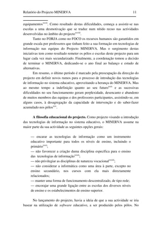 Relatório do Projecto Minerva