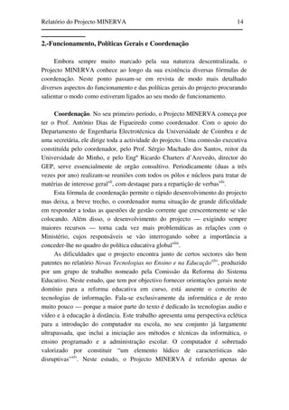Relatório do Projecto Minerva