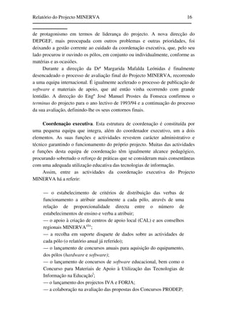Relatório do Projecto Minerva