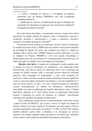 Relatório do Projecto Minerva