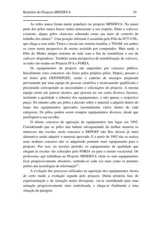Relatório do Projecto Minerva
